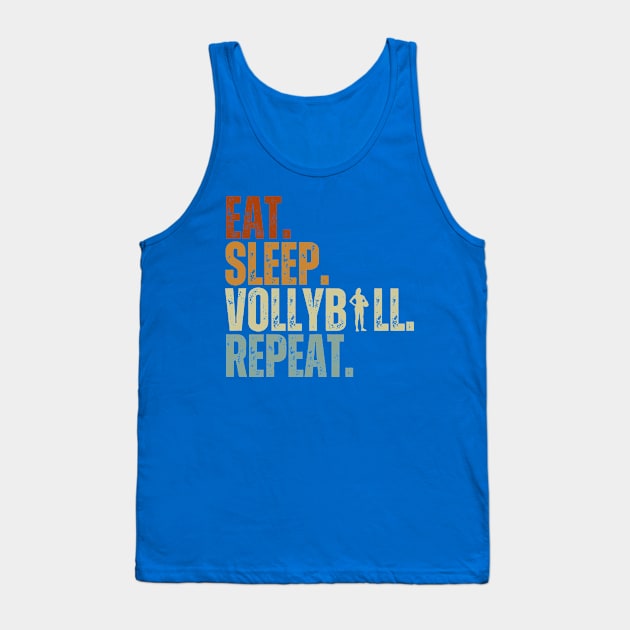 Eat Sleep Volleyball Repeat Kids Adult Women Retro Vintage Tank Top by Just Me Store